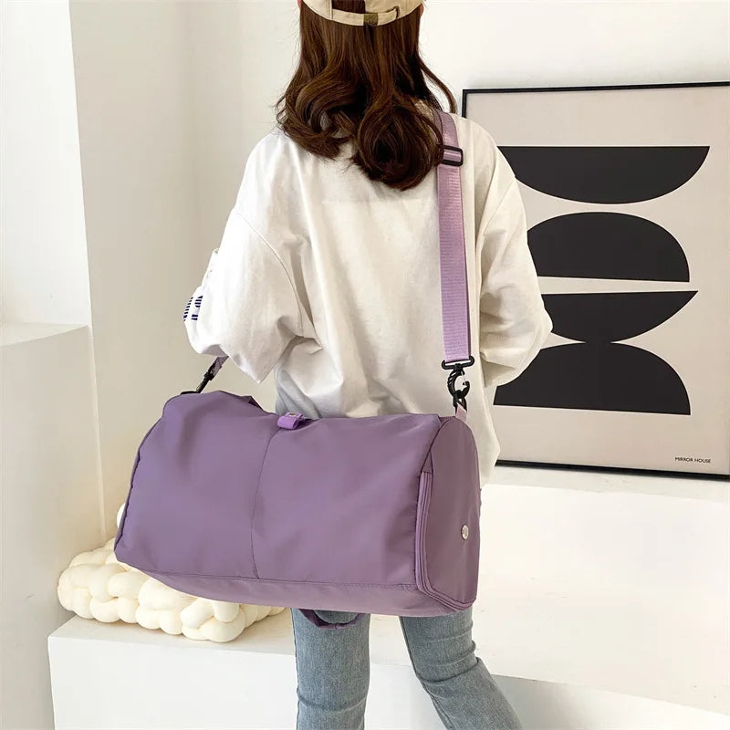 Yoga Bag Women'S Sports Fitness Bag Hand Luggage Organizer Wear-Resistant Large Capacity Storage Travel Bag